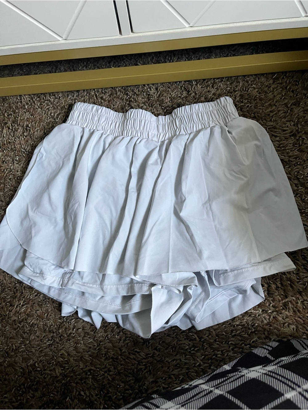 Women’s White Layered Skort with Elastic Waist